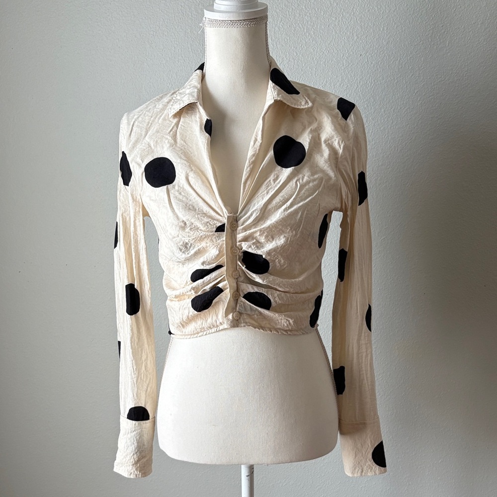 H&M | Polka Dot Ruched Top